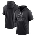 Chicago Cubs Black Short Sleeve Pullover Hoodie