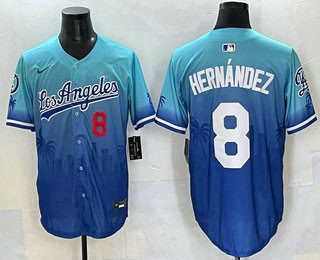 Los Angeles Dodgers #8 Enrique Hernandez Blue 2025 City Connect Limited Stitched Jersey