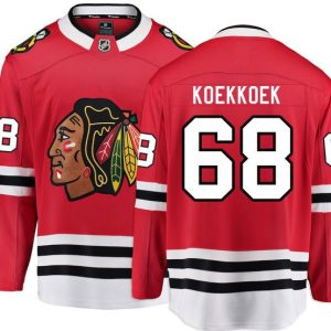 Chicago Blackhawks #68 Slater Koekkoek Red Stitched Jersey