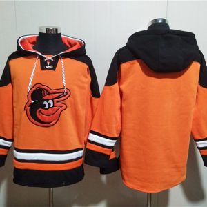 Baltimore Orioles Blank Orange Ageless Must-Have Lace-Up Pullover Hoodie