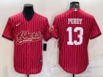 San Francisco 49ers #13 Brock Purdy Red With Patch Cool Base Stitched Jersey