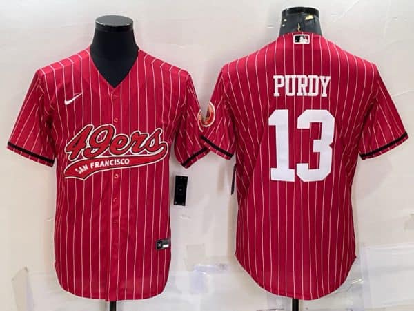 San Francisco 49ers #13 Brock Purdy Red With Patch Cool Base Stitched Jersey