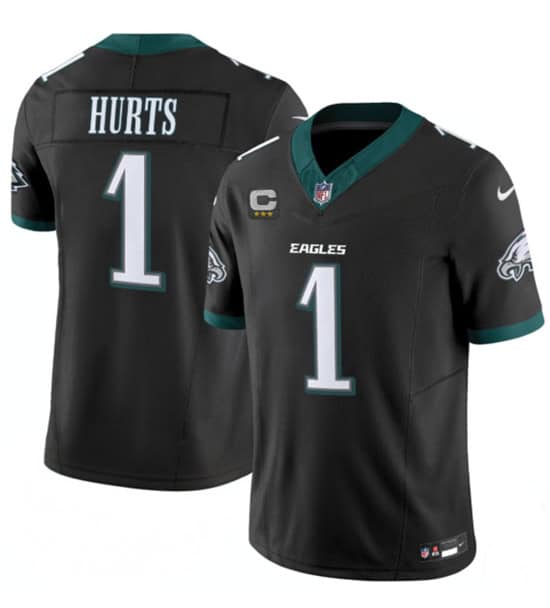 Philadelphia Eagles #1 Jalen Hurts Black 2024 New F.U.S.E. Vapor Untouchable Limited Stitched Jersey