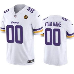 Minnesota Vikings Custom White 2023 F.U.S.E. With John Madden Patch Vapor Limited Stitched Jersey