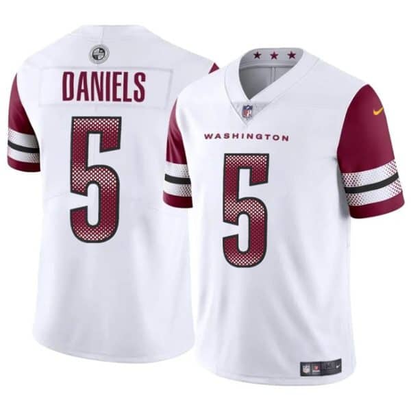 Washington Commanders #5 Jayden Daniels White 2024 Draft Vapor Limited Stitched Jersey