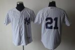 Yankees #21 Paul O'Neill White Cooperstown Stitched Jersey