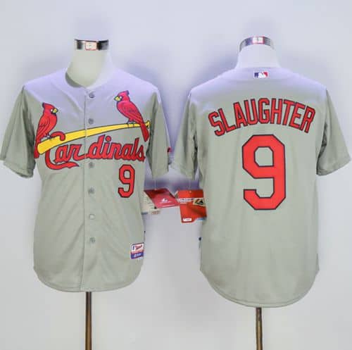 Cardinals #9 Enos Slaughter Grey Cool Base Stitched Jersey