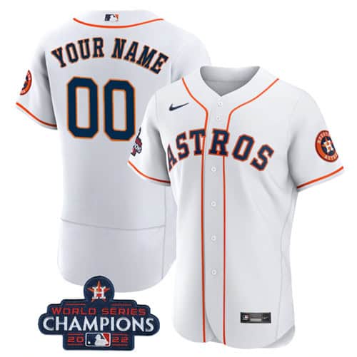 Houston Astros Customized Custom White 2022 World Series Flex Base Stitched Baseball Jersey