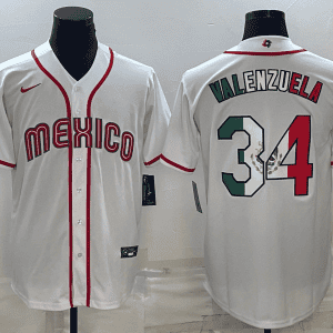 Mexico #34 Fernando Valenzuela 2023 White World Classic Stitched Jersey