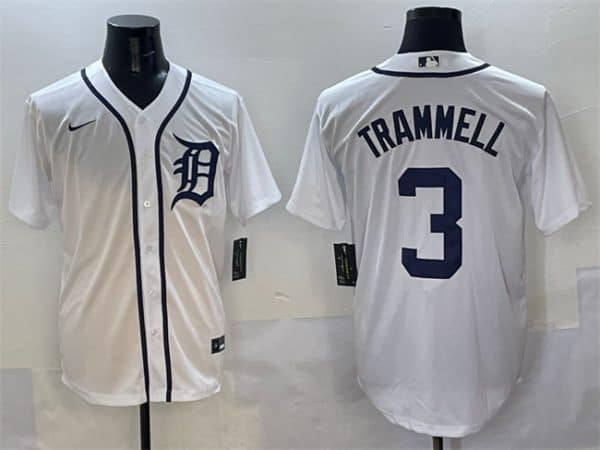 Detroit Tigers #3 Alan Trammell White Cool Base Stitched Jersey