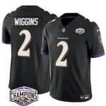 Baltimore Ravens #2 Nate Wiggins Black F.U.S.E. 2024 AFC North Division Champions Vapor Limited Jersey