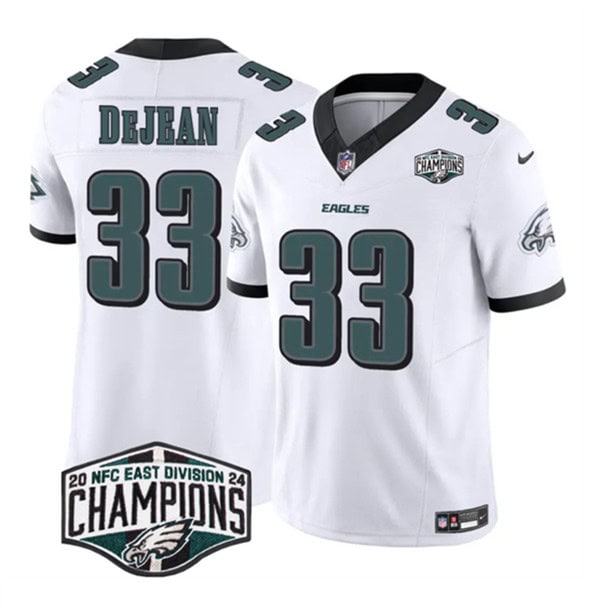 Philadelphia Eagles #33 Cooper DeJean White 2024 New NFC East Champions F.U.S.E. Vapor Untouchable Limited Stitched Jersey