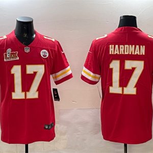 Kansas City Chiefs #17 Mecole Hardman Red 2025 Super Bowl LIX Patch Vapor Untouchable Limited Stitched Jersey