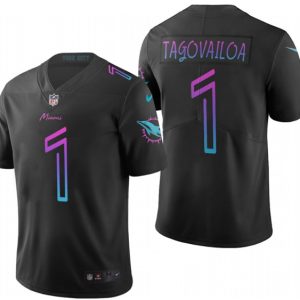 Miami Dolphins #1 Tua Tagovailoa Black Vapor Limited Stitched Jersey