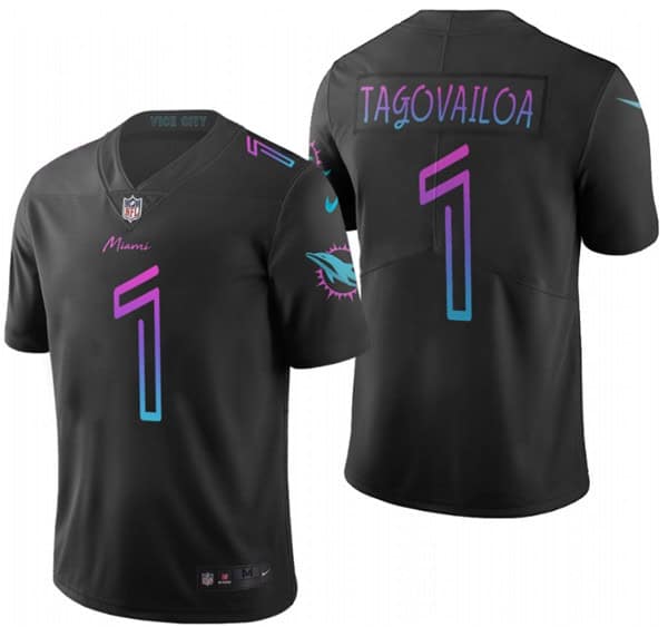 Miami Dolphins #1 Tua Tagovailoa Black Vapor Limited Stitched Jersey