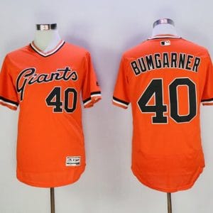 Giants #40 Madison Bumgarner Orange Flexbase Authentic Collection Cooperstown Stitched Jerseys