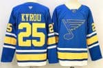 St. Louis Blues #25 Jordan Kyrou Blue 2025 Stitched Jersey