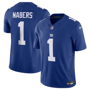 New York Giants #1 Malik Nabers Blue 2024 Draft F.U.S.E. Vapor Untouchable Limited Football Stitched Jersey