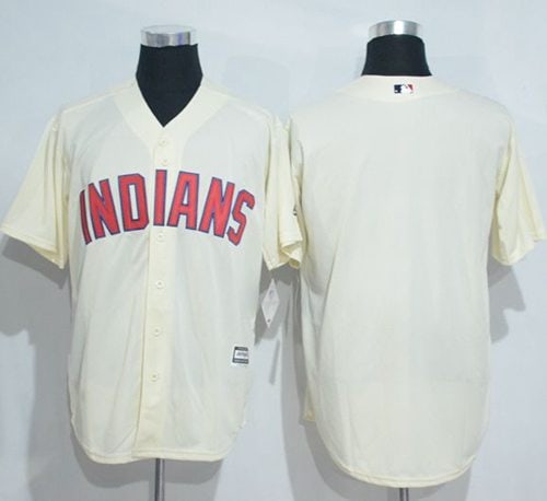 Indians Blank Cream New Cool Base Stitched Jersey