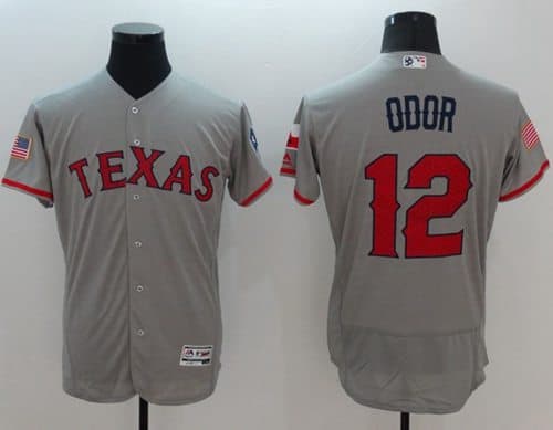 Rangers #12 Rougned Odor Grey Fashion Stars Stripes Flexbase Authentic Stitched Jersey