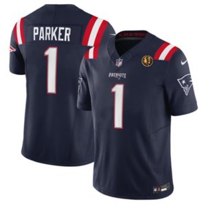 New England Patriots #1 DeVante Parker Navy 2023 F.U.S.E. With John Madden Patch Vapor Limited Stitched Jersey