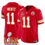 Kansas City Chiefs #11 Carson Wentz Red 2025 F.U.S.E. Super Bowl LIX Patch Vapor Untouchable Limited Stitched Jersey