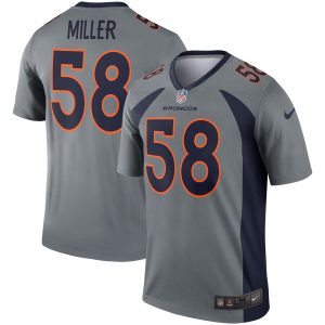 Denver Broncos #58 Von Miller Gray Inverted Legend Stitched Jersey