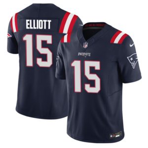 New England Patriots #15 Ezekiel Elliott Navy 2023 F.U.S.E. Vapor Limited Stitched Jersey