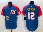 National League #12 Francisco Lindor Blue Red Alternate 2025 All-Star Edition Limited Stitched Jersey