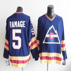 Avalanche CCM Throwback #5 Rob Ramage Blue Stitched Jersey