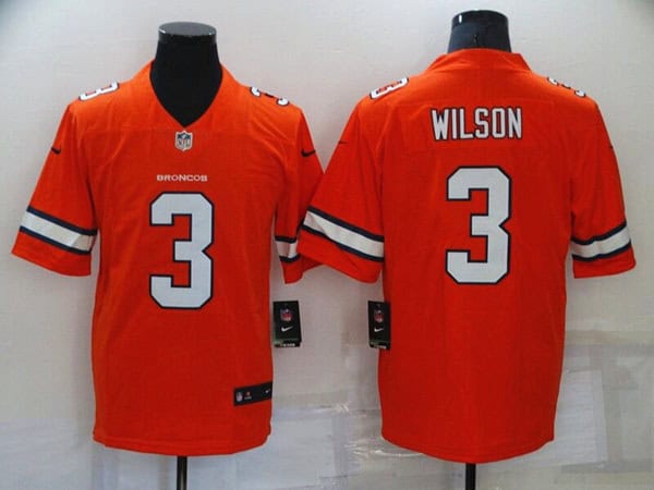 Denver Broncos #3 Russell Wilson Orange Color Rush Stitched Jersey