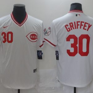 Cincinnati Reds #30 Ken Griffey White Cool Base Stitched Jersey