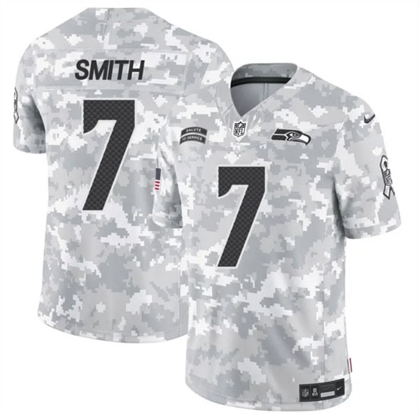 Seattle Seahawks #7 Geno Smith Arctic Camo 2024 F.U.S.E. Salute To Service Limited Stitched Jersey
