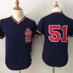Mitchell And Ness Cardinals #51 Willie McGee Navy Blue Throwback Stitched Jersey