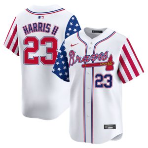 Atlanta Braves #23 Michael Harris II White 2024 Independence Day Vapor Limited Stitched Jersey