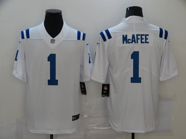 Indianapolis Colts #1 Pat Mcafee White Stitched Jersey