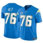 Los Angeles Chargers #76 Joe Alt Light Blue 2024 With Dradt Patch F.U.S.E. Vapor Limited Stitched Jersey
