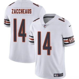 Chicago Bears #14 Olamide Zaccheaus White 2025 Vapor Stitched Jersey