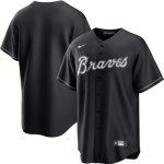 Atlanta Braves Blank Black Lights Out Limited Stitched Jersey