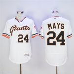 San Franciscoc Giants #24 Willie Mays White Throwback Flexbase Stitched Jersey