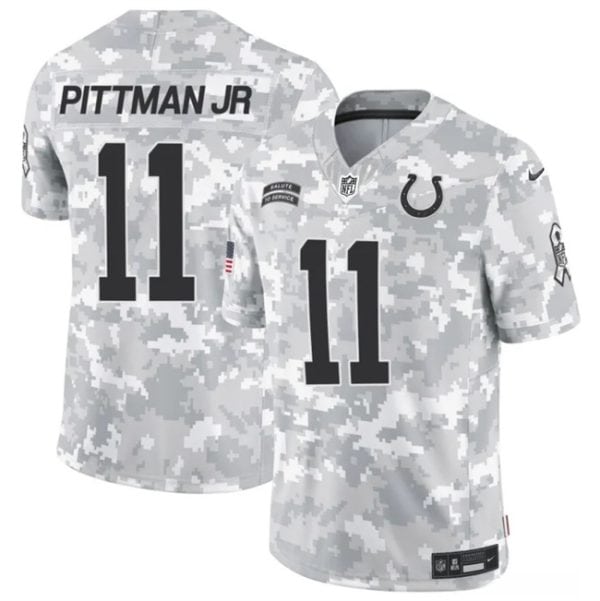 Indianapolis Colts #11 Michael Pittman Jr. Arctic Camo 2024 F.U.S.E. Salute To Service Limited Stitched Jersey