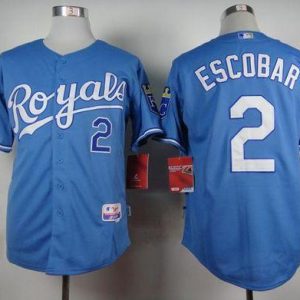 Royals #2 Alcides Escobar Light Blue Alternate 1 Cool Base Stitched Jersey
