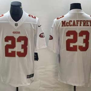 San Francisco 49ers #23 Christian McCaffrey White Vapor Untouchable Limited Stitched Jersey