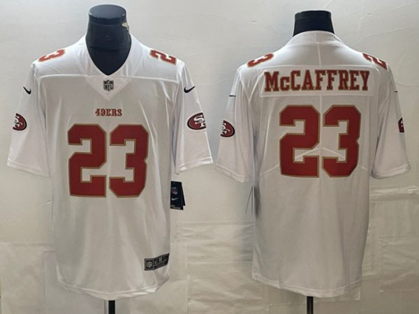 San Francisco 49ers #23 Christian McCaffrey White Vapor Untouchable Limited Stitched Jersey