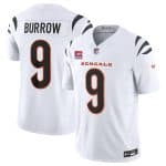 Cincinnati Bengals #9 Joe Burrow White 2025 F.U.S.E. With 4-Star C Patch Vapor Untouchable Limited Stitched Jersey