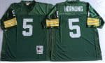Mitchell And Ness 1966 Packers #5 Paul Hornung Green Throwback Stitched Jersey