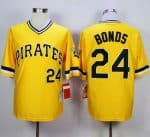 Mitchell And Ness Pirates #24 Barry Bonds Yellow Throwback Stitched Jersey