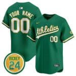 Oakland Athletics Custom Green 2024 Limited With Rickey Henderson Patch Stitched Jersey