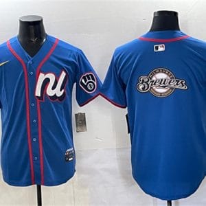 Milwaukee Brewers Team Big Logo Blue 2025 All-Star Edition Limited Stitched Jersey