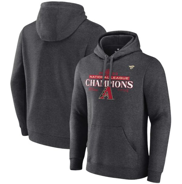 Arizona Diamondbacks Heather Charcoal 2023 National League Champions Locker Room Pullover Hoodie